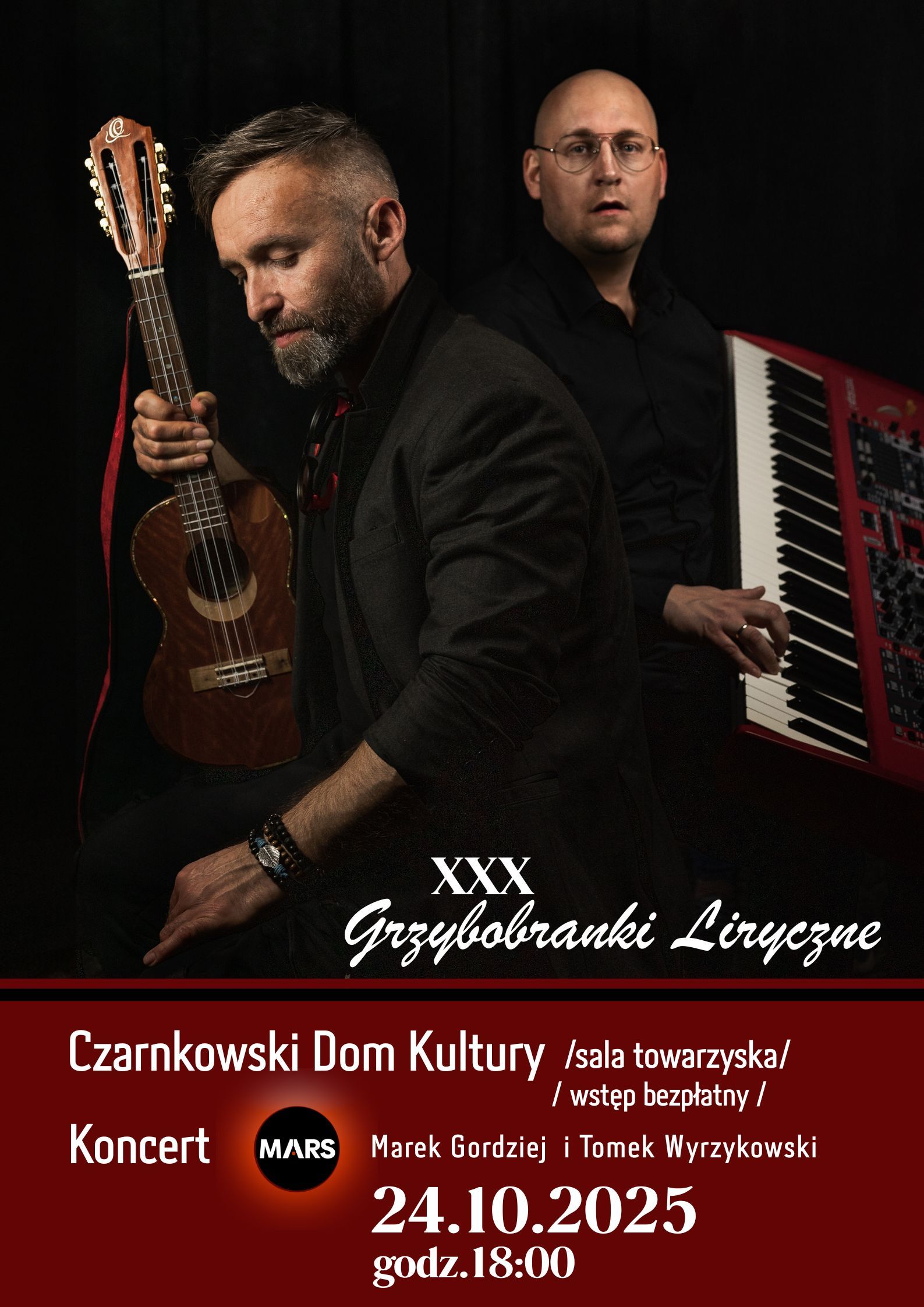 Plakat przedstawia szczeg&oacute;ły dotyczące koncertu grupy MARS